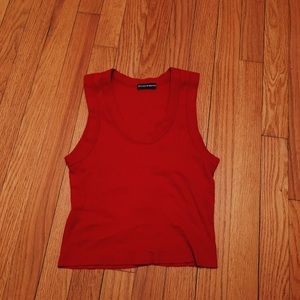 Red tank crop top
